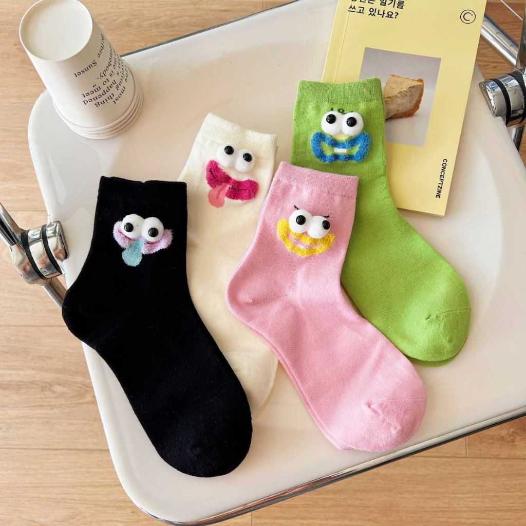 Spring Summer New Style Socks Female Cute Cartoon Ugly Cute Little Eyes ...