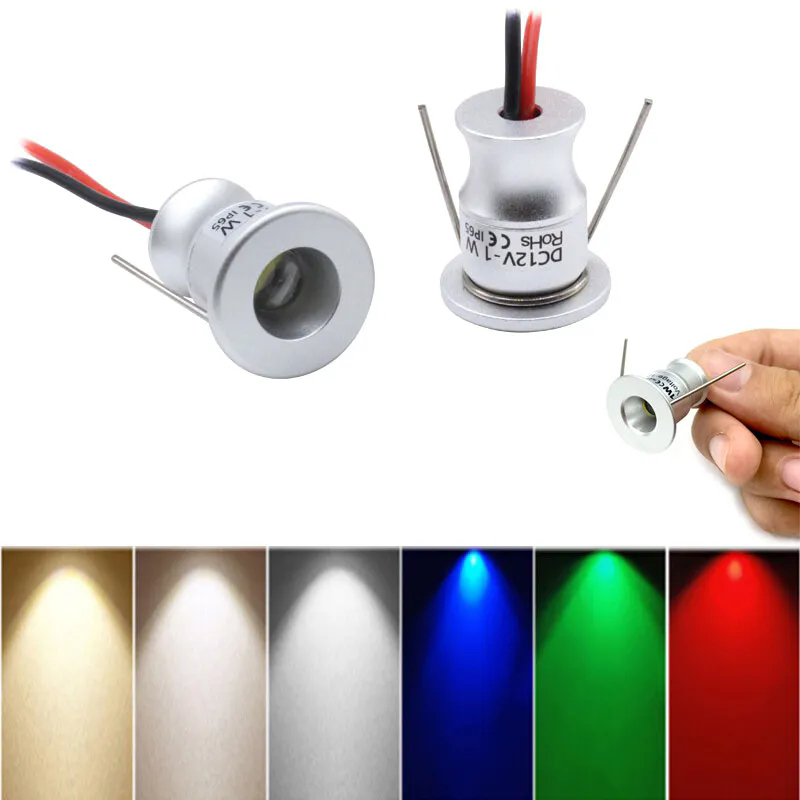 LED Spotlight 1W 12V Recessed Ceiling Light 15mm Cut Showcase Display ...