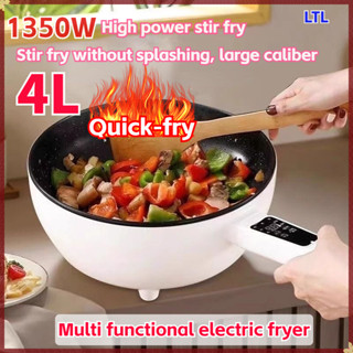 Electric cooker wok electric Frying Pan Smart Multifunctional 4L Big Capacity Non Stick With Steamer Cooking Pot