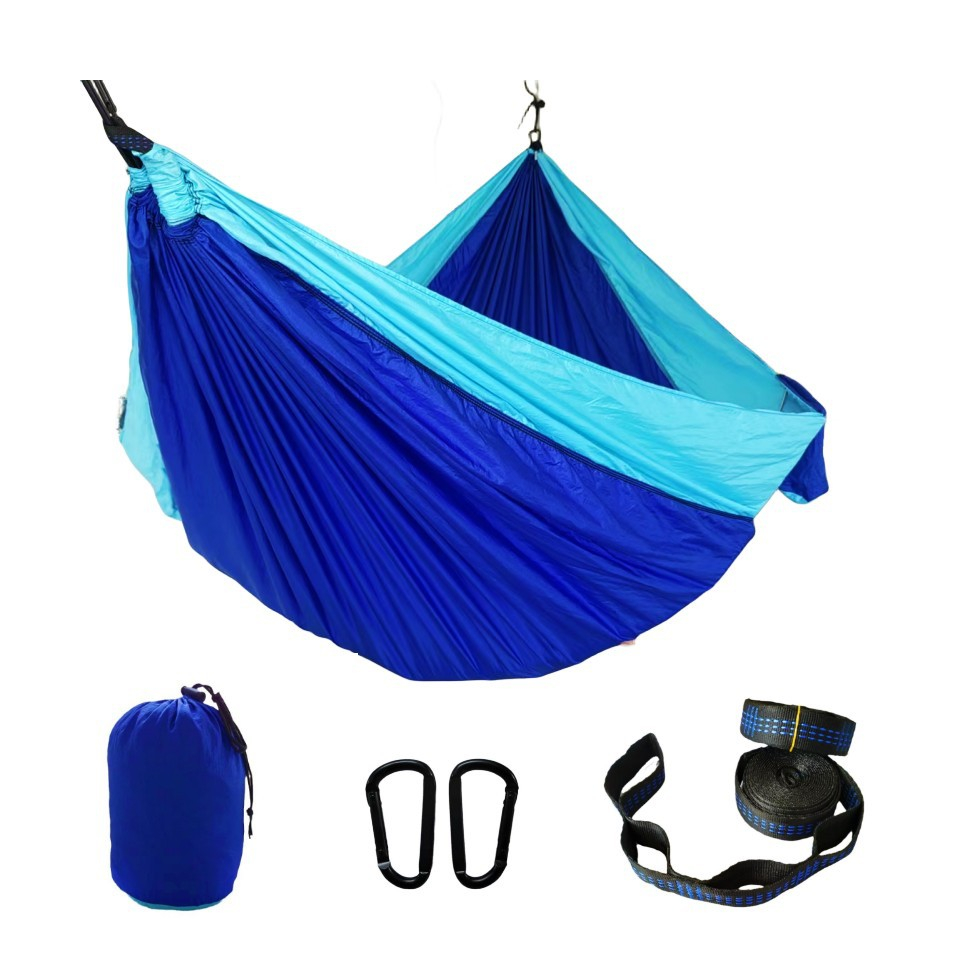 Single Person Portable Outdoor Camping Hammock With Nylon Color Matching Hammock High Strength Parachute Fabric Hanging Bed Shopee Singapore