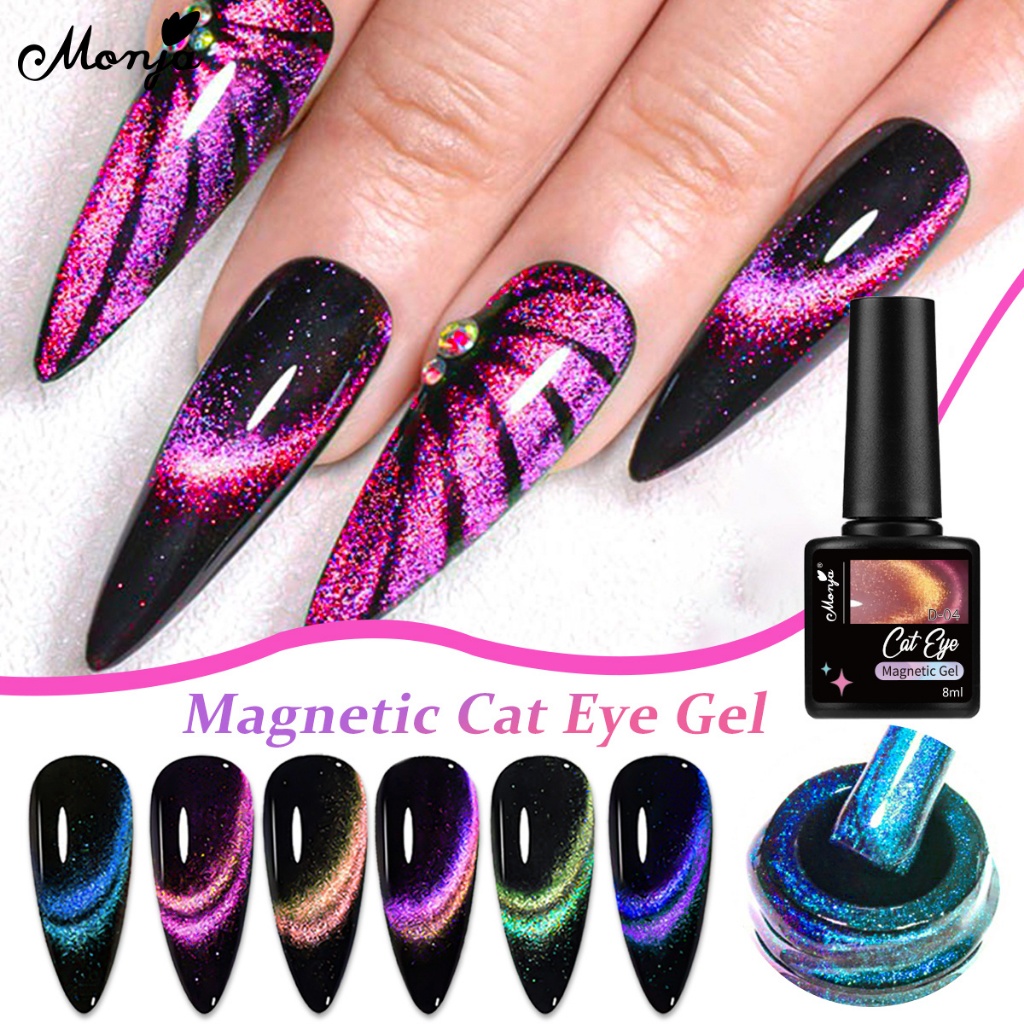 Monja 8ml Nail Art Dopamine Double Light Cat Eye Magnetic Nail Gel
