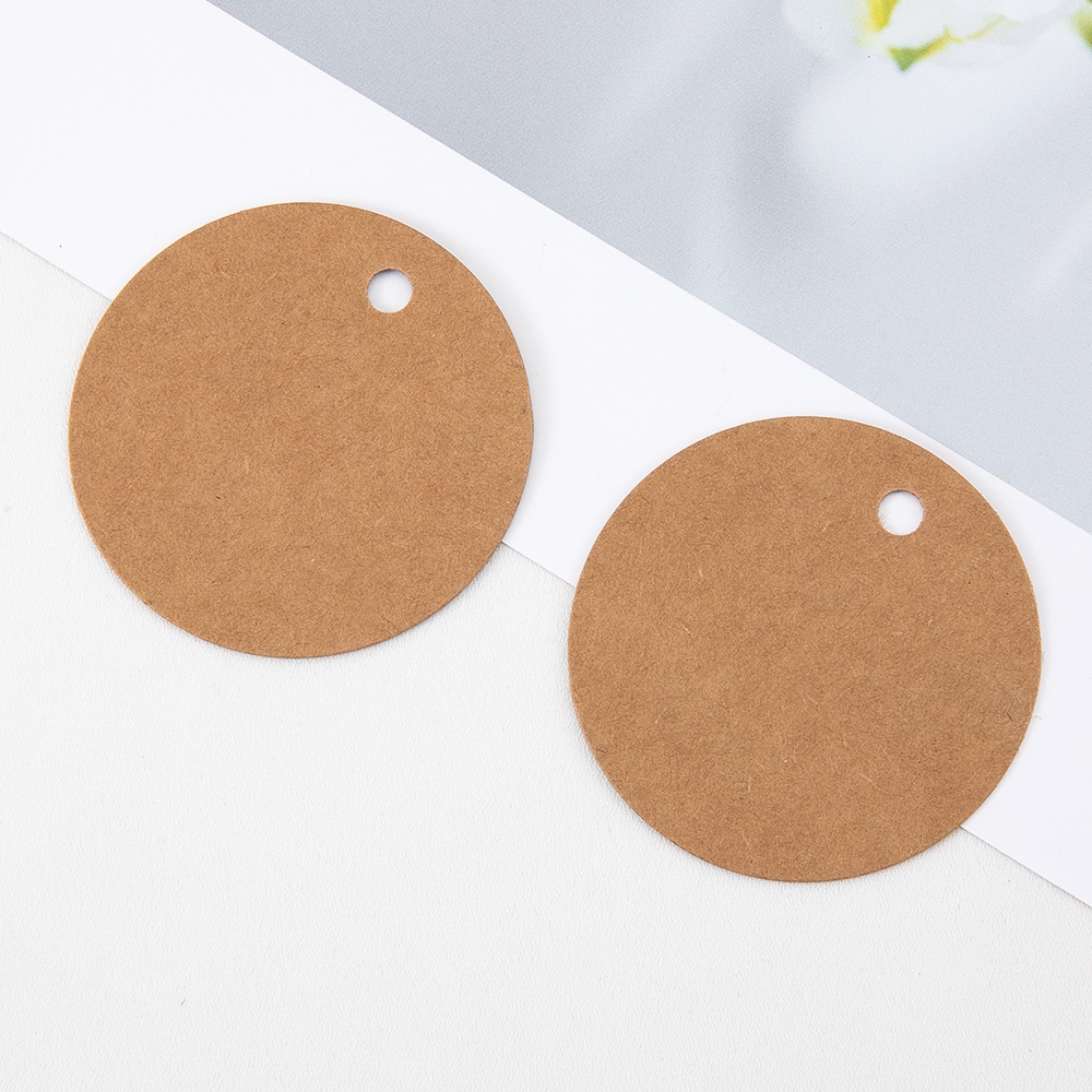 50pcs 5cm Round Labels Paper Card Hang Tags Blank Kraft Paper Cards for ...