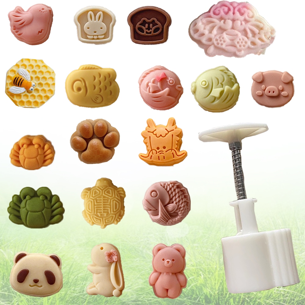 20g 50g 75g Animal Cookie Stamp Bear Koi Fish Moon Cake Mold Piggy