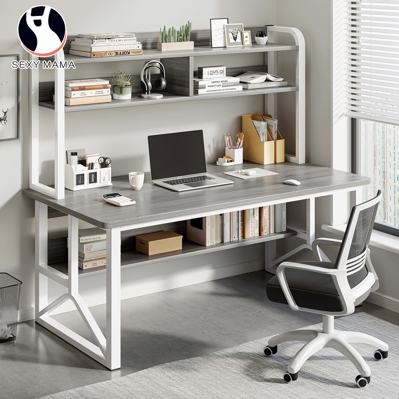 iron Computer Desk Double layer desk bedroom office student study desk