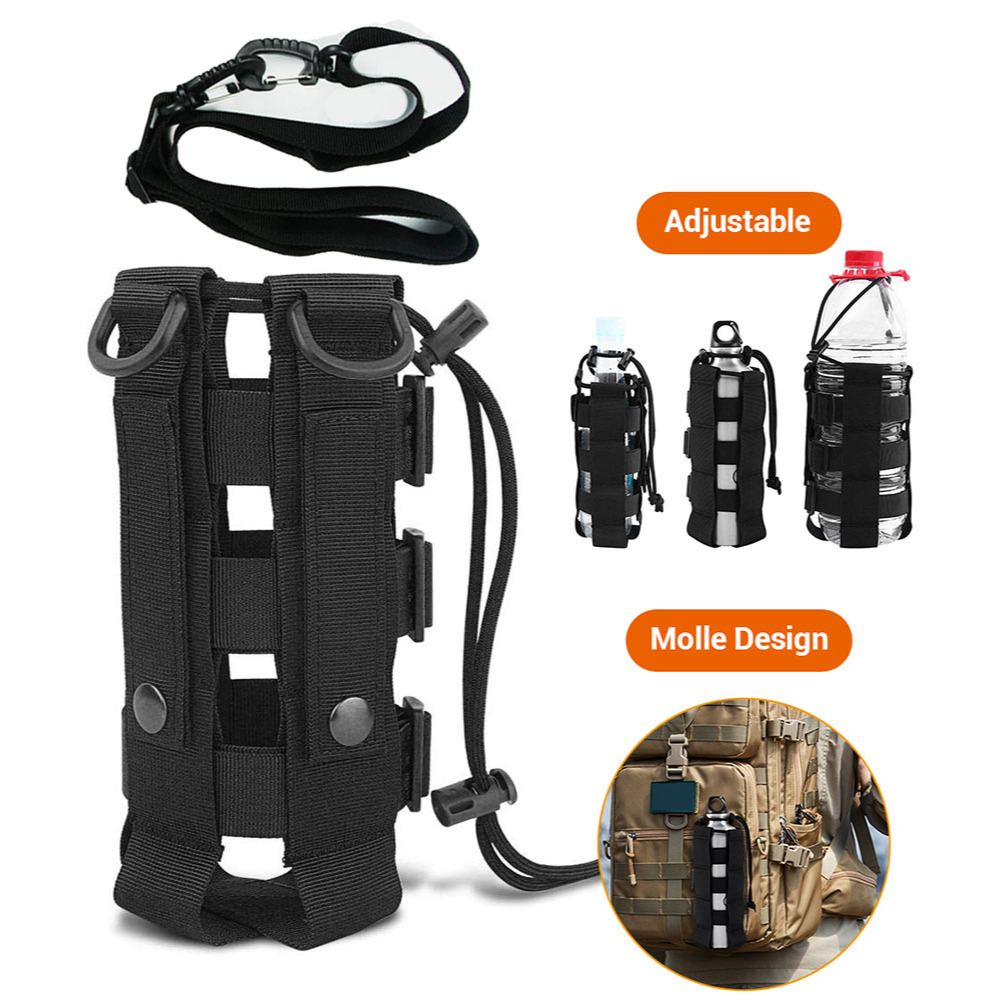 0.5 2.5L Upgraded Molle Water Bottle Pouch Bag Outdoor Travel Hiking Drawstring Water Bottle Holder Kettle Carrier Bag Shopee Singapore