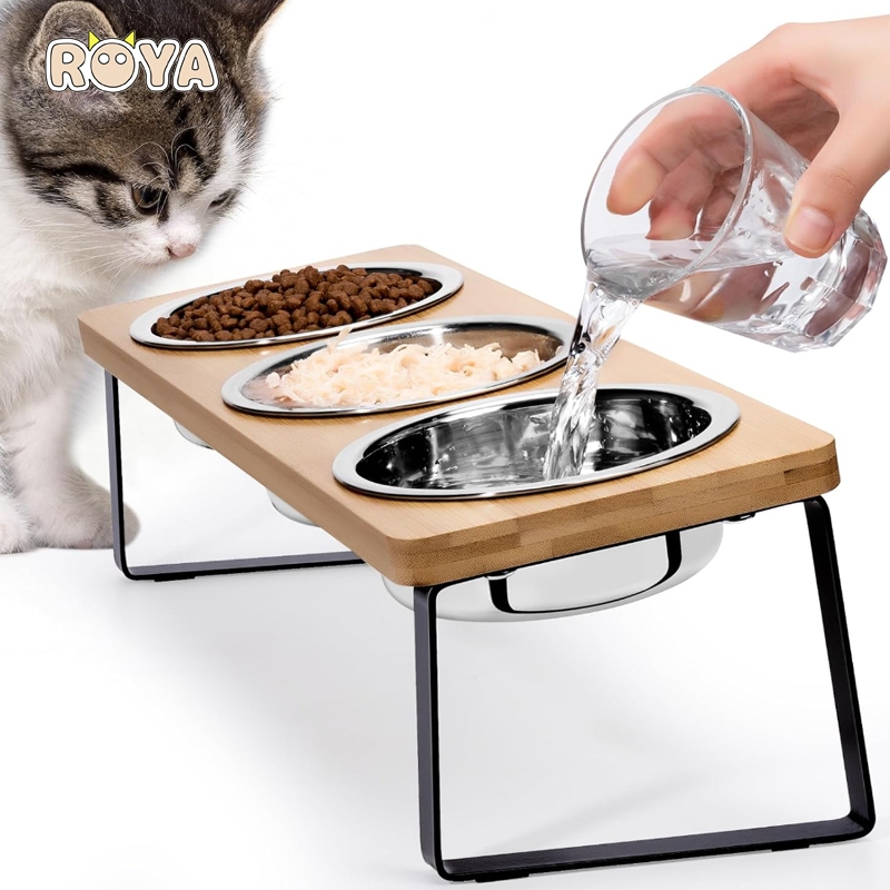 ROYA Cat Bowls for Food and Water Stainless Steel Dog Bowl with