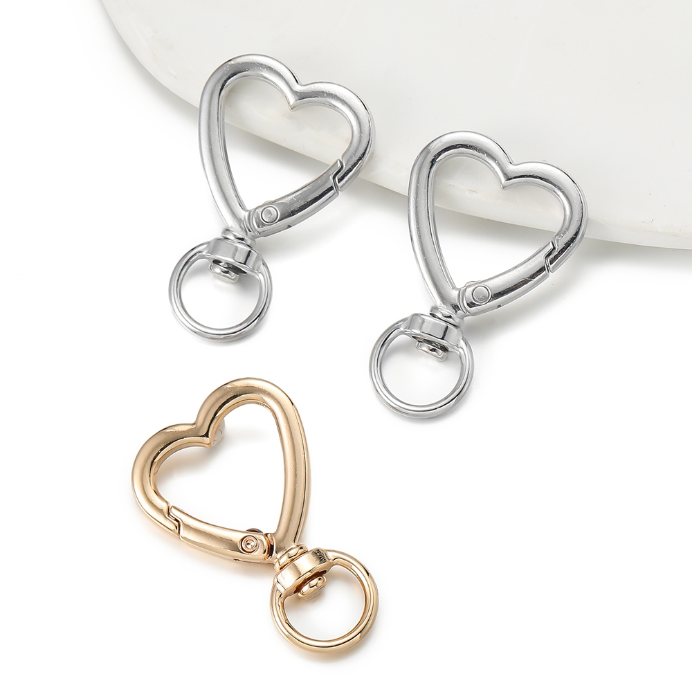 St. kunkka 1-5Pcs Spring Buckle Aluminum Alloy Heart Keychain for DIY ...