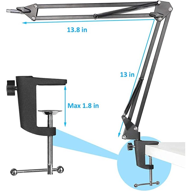 Support Antichoc Pour Micro Razer Seiren - Compatible V3, X, V2 Pro, Elite, Etc., Métal, Réglable, Avec Adaptateurs Filetage