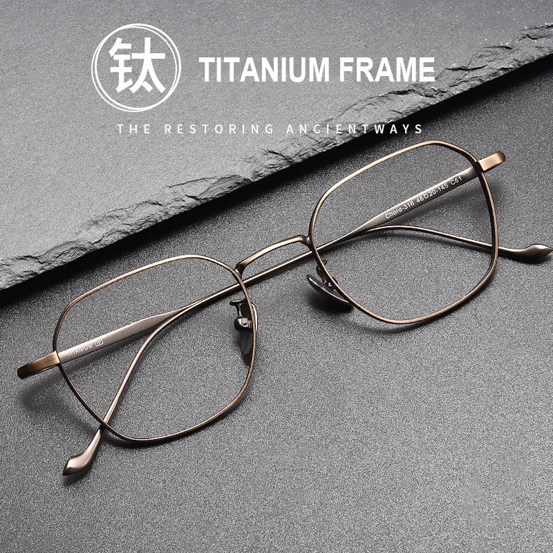 Ultralight PureTitanium Spectacle Frame Men Women Fashion Square ...