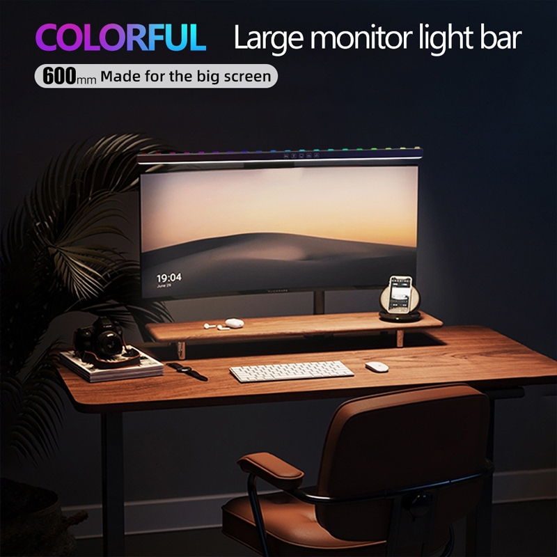 Laliled Monitor Light Bar, Curved Computer Monitor Lamp For Eye Caring LED Dimmable Screen Light Bar, 3 Color Temperature Mode Light, Touch Control USB Powered Monitor Lamp For Desk/Office/Home/Game
