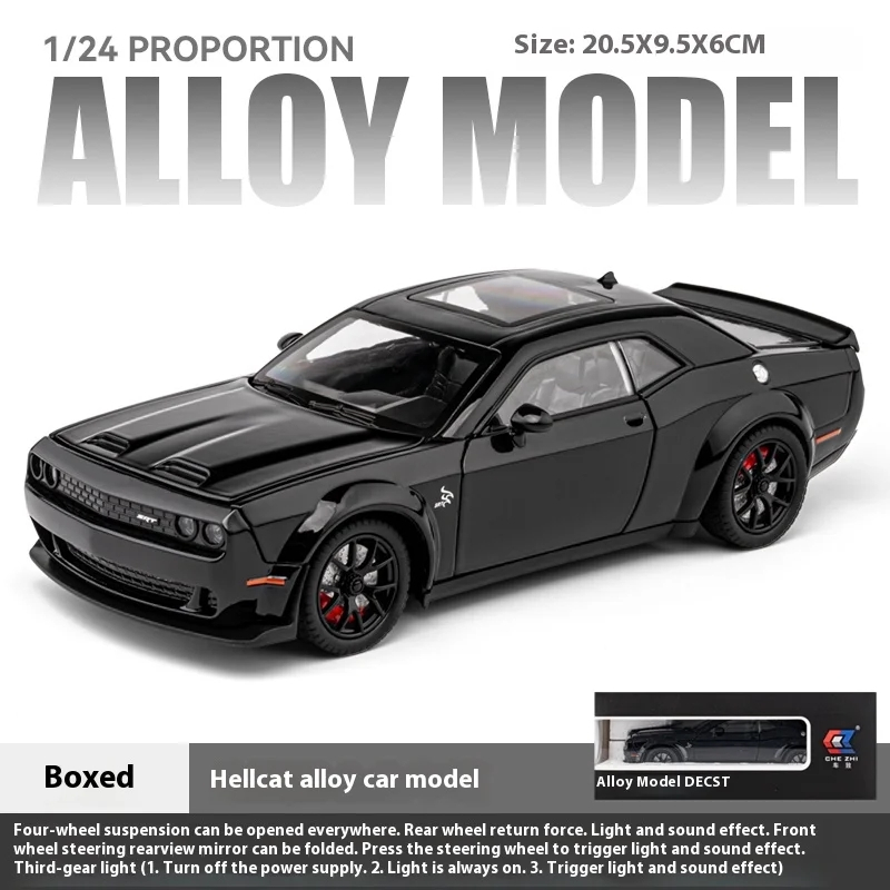 1:32 Dodge Challenger SRT Hellcat Toy Car Model Diecast Metal Sound & Light Gift