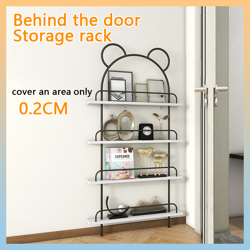 Wall-Mounted Bookshelf Corridor Room Floor Bookshelf Storage Rack Multi ...