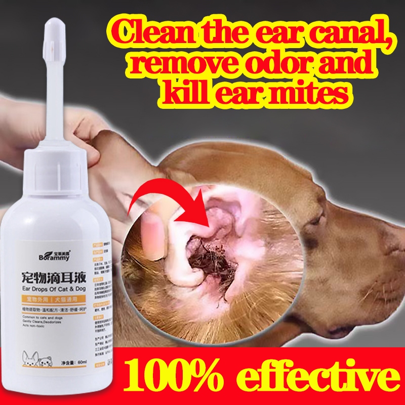 Ear cleaner, ear mites for cats and dogs, pet ear cleaner 60ml, pet ear