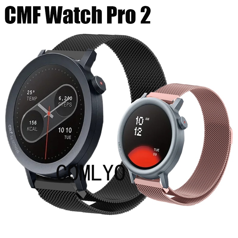 For CMF Watch Pro 2 Strap Smart Watch Stainless Steel Milanese Metal