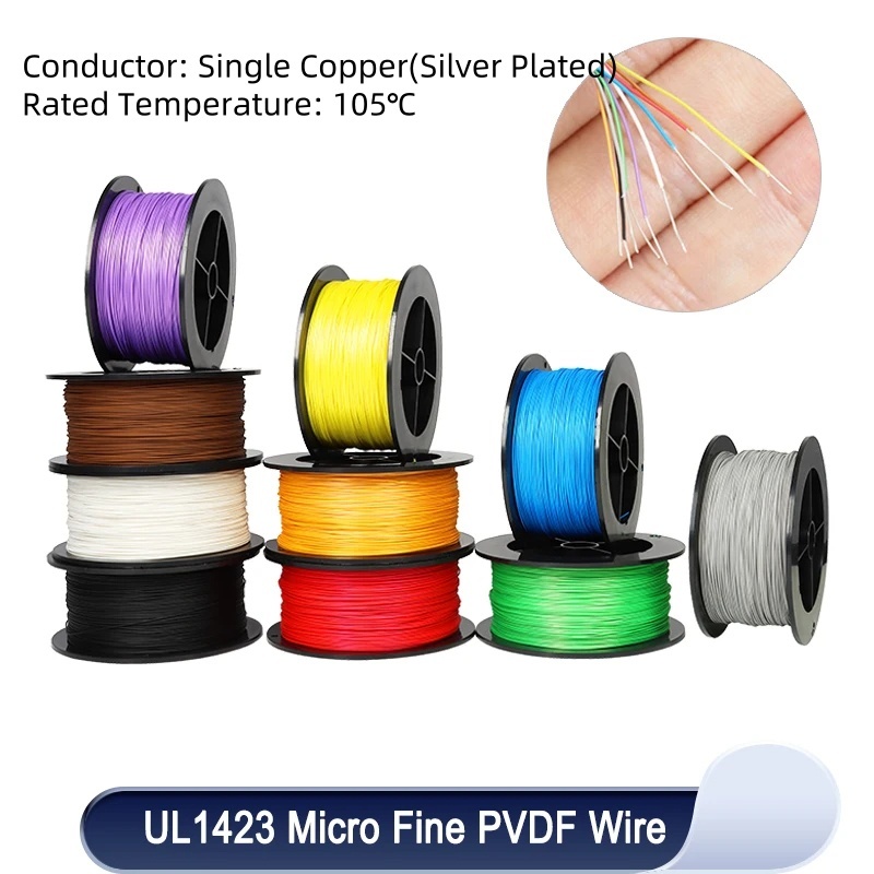 UL1423 PTFE Wire Single Core Silver Plated PVDF Insulated Cable (No ...