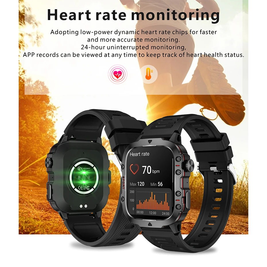 2024 For Xiaomi New Rugged Military GPS Smart Watch Men Bluetooth Call Health Monitoring AI Voice Sports Waterproof Smartwatches