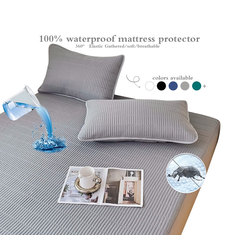 100% Waterproof Antibacterial Thicken Waterproof Urinary Quilted Bed ...