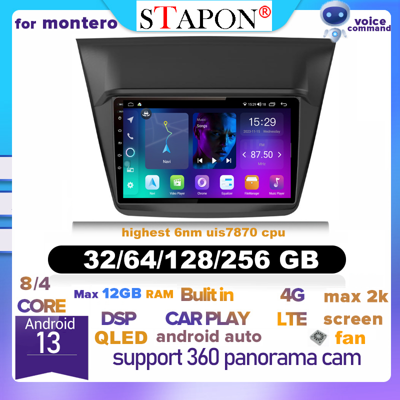 STAPON for mitsubishi montero 2006-2015 9inch Android13 16 32 64 128 ...