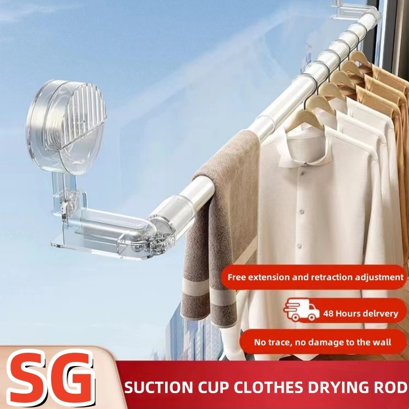 Stainless Suction Cup Folding Clothes Drying Rack Portable Invisible ...