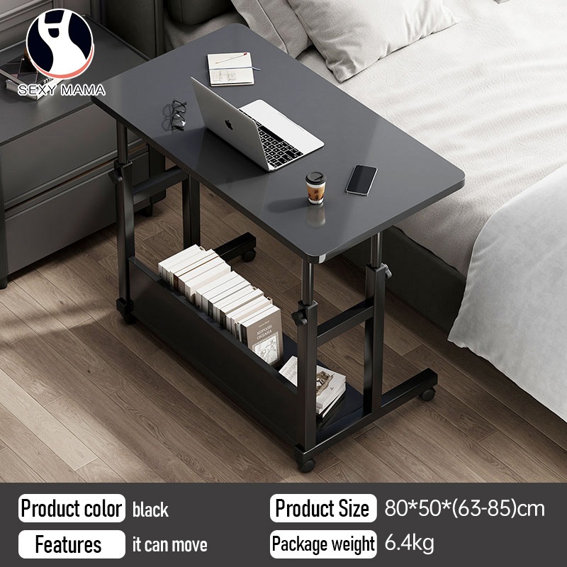 (SG STOCK) Computer Table with wheel Student Study Desk with Book Shelf ...
