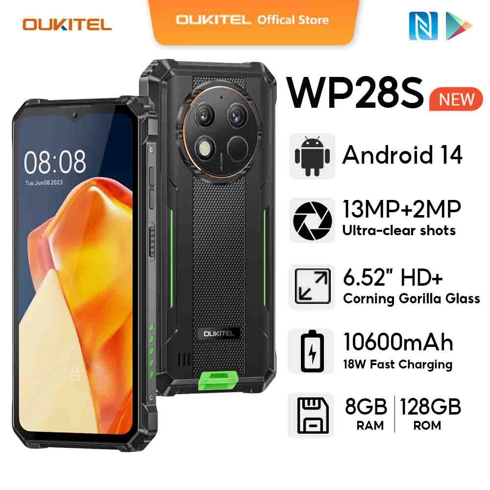 OUKITEL WP28S Android 14 8GB+128GB 6.52inch HD+ Mobile 10600mAh 