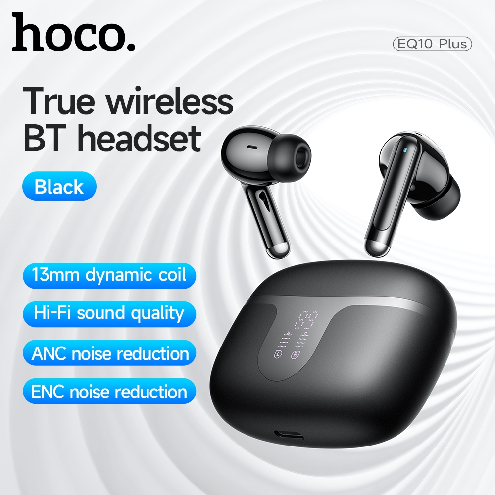 Usage time: hours】HOCO EQ10 Plus TWS True Wireless Headset ANC+