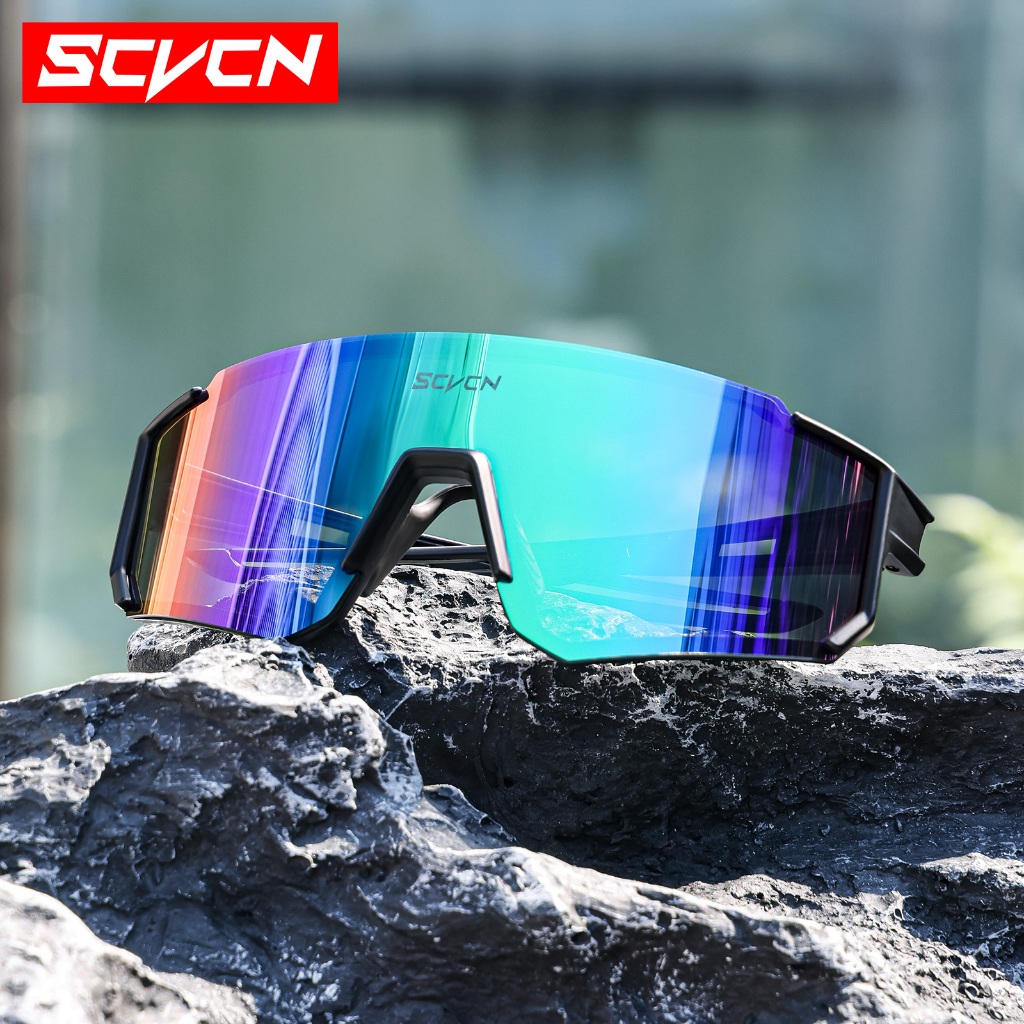 SCVCN Fotocromatici Occhiali Ciclismo Uomo Donna Occhiali Trasparenti da Sole Sportivi Protezione UV400 Occhiali Bici da Corsa Running Bici MTB Bicicletta Mountain Bike S121