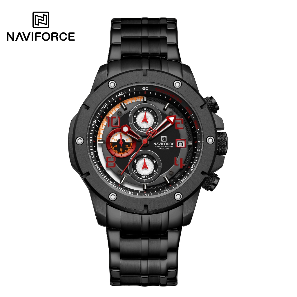 NAVIFORCE 8056 Trendy multifunctional waterproof stainless steel strap men s watch Shopee Singapore