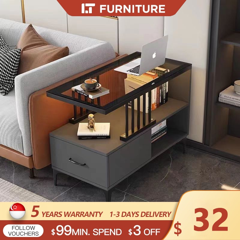 Tea Table coffee table Minimalist Storage Corner Living Room Sofa Side ...