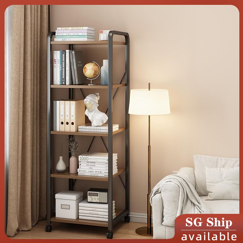 Bookshelf with wheel book rack with wheels multi-layer storage rack ...