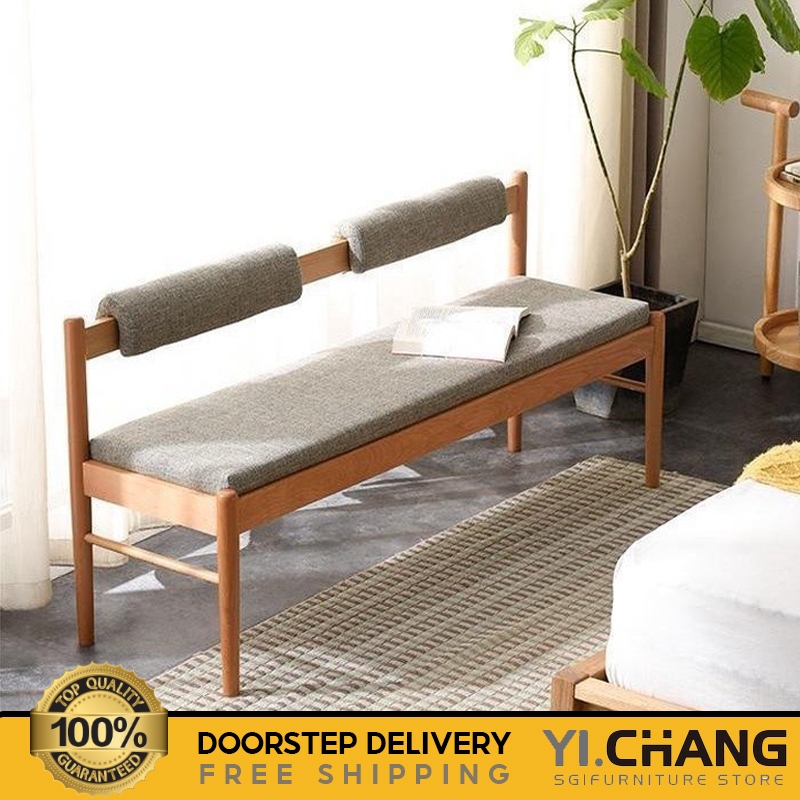 YICHANG Simple Solid Wood Bed End Stool Bedroom Household Sofa Long ...