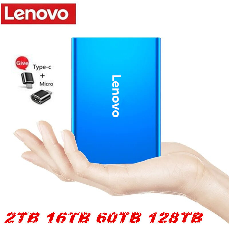 Lenovo Portable SSD External Hard Drive 128TB 60TB 8TB Mini USB3.1