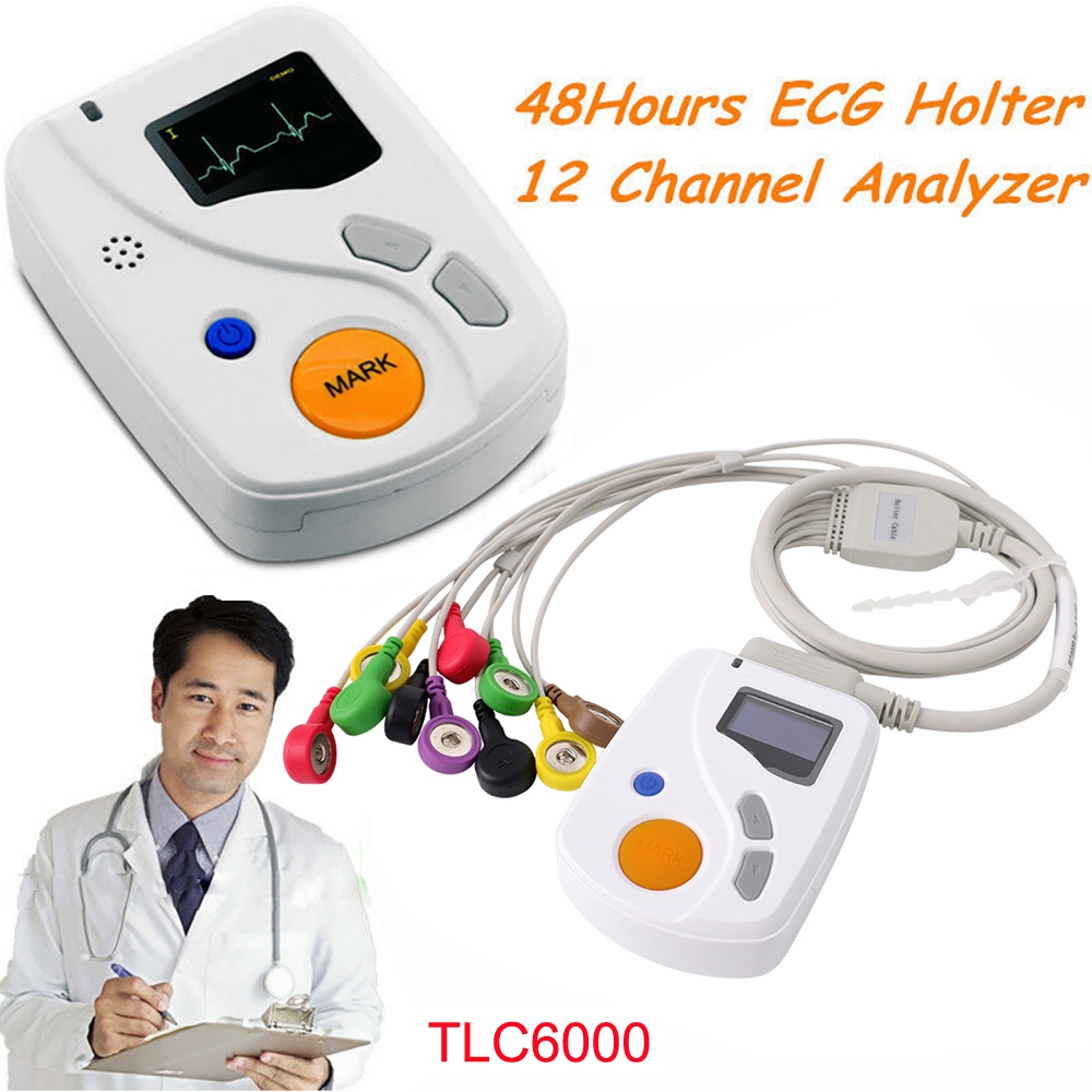TLC6000 Dynamic Holter ECG 12-lead 48-Hour Analyzer Recorder System ...