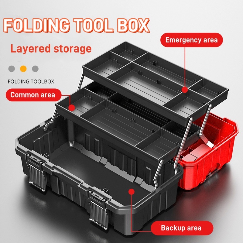 17/21 inches Toolbox 3-layer Multifunctional Portable Hardware Storage ...