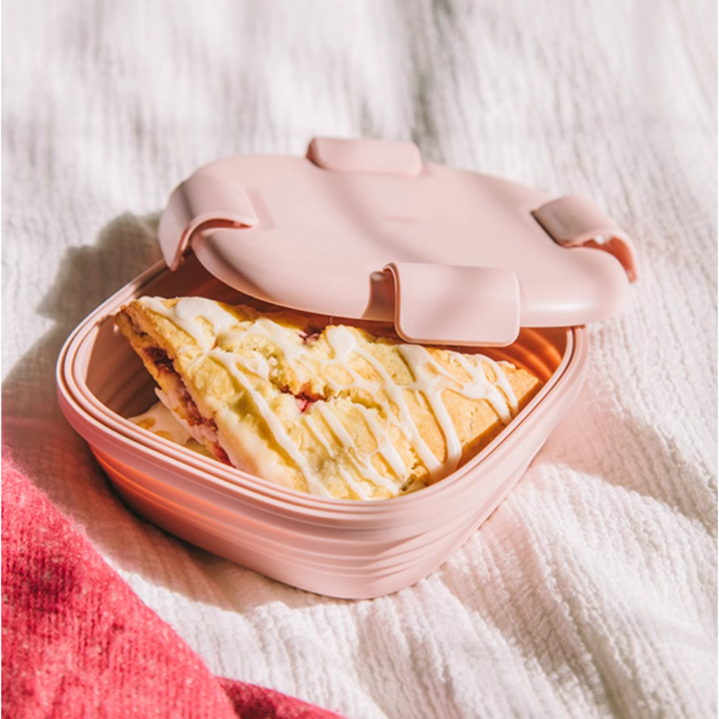 GF Travel Collapsible Silicone Lunch Box,Portable Bento Lunch Box