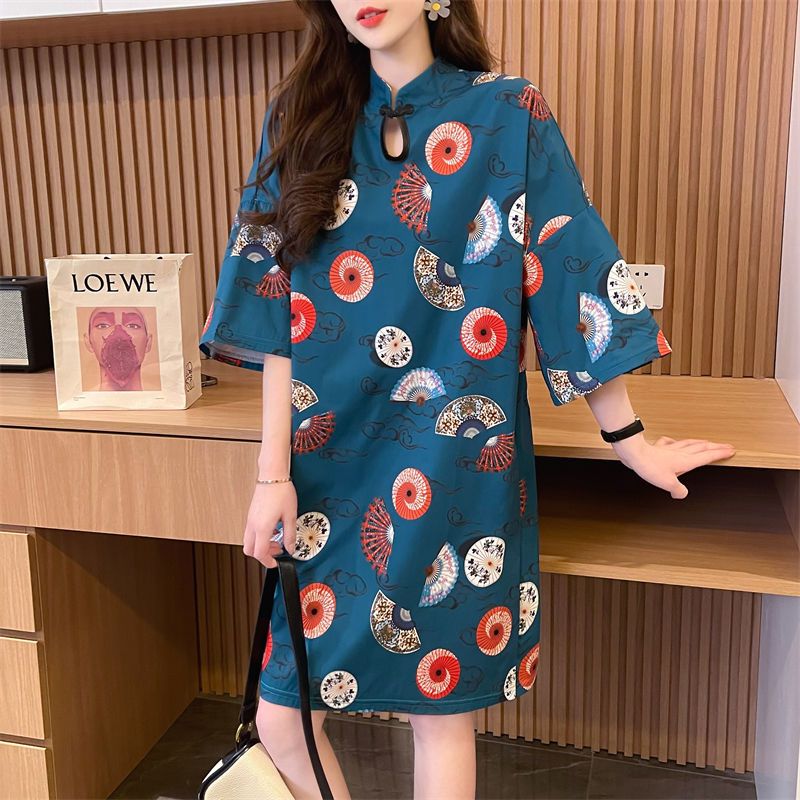 Women Loose Cheongsam Dress Ladies Oversized Chinese Style Qipao | Shopee  Singapore