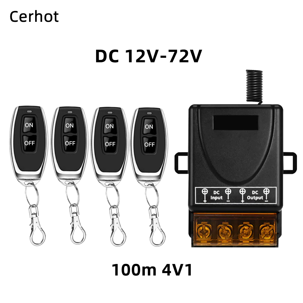Cerhot Wireless Remote Switch, DC 12V 24V 48V 72V，30A 5000W Relay ...
