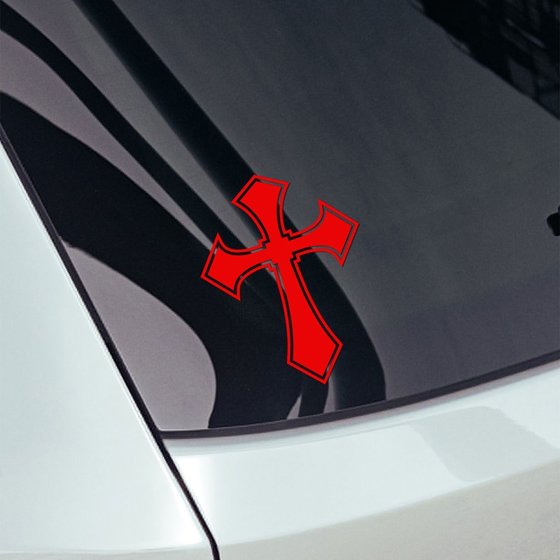 Car Sticker Decal Christian Cross Vinyl Decal Laptop Car Truck Bumper ...