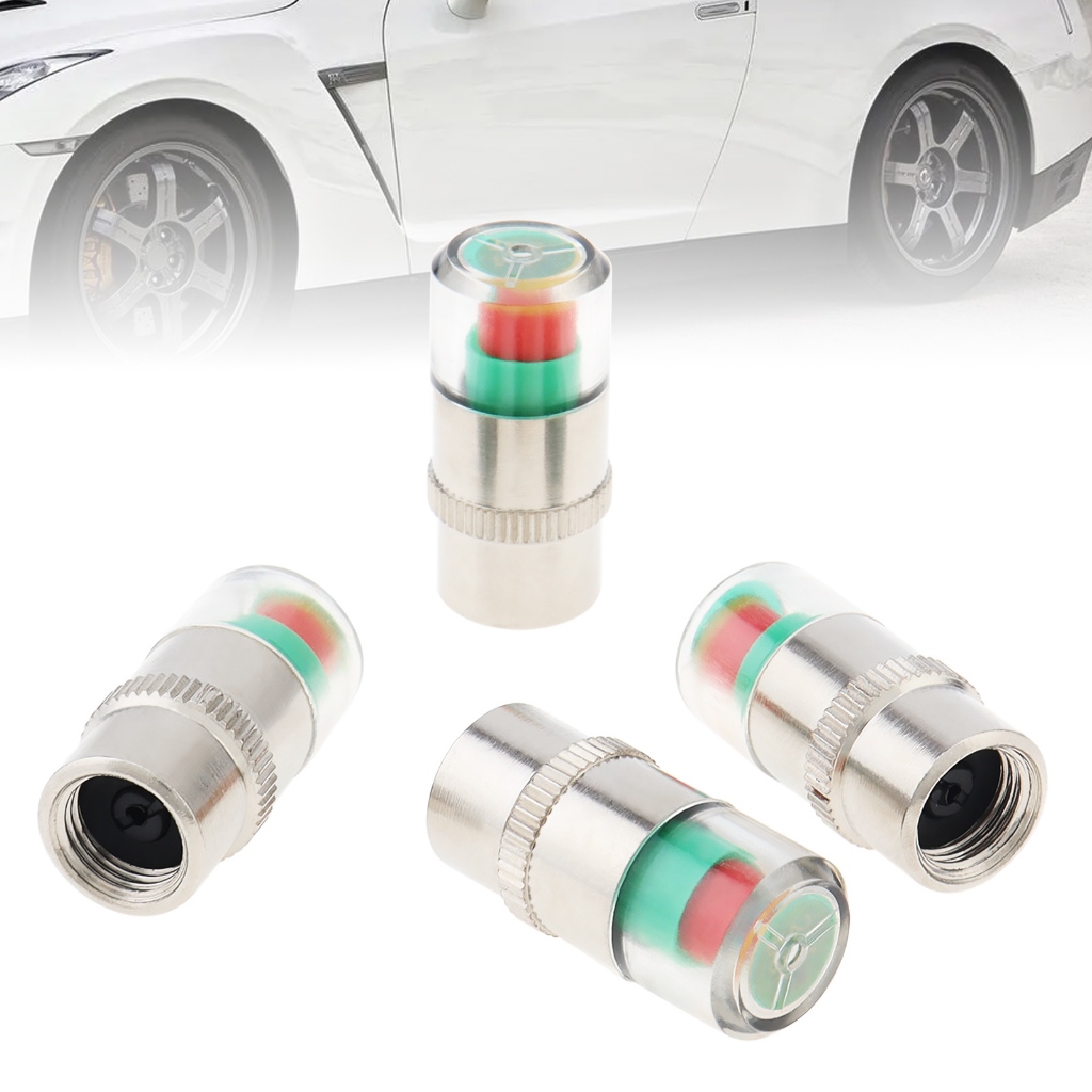 4 pcs Car Tire Pressure Monitor Valve Stem Caps Air Alert Tire Valve ...