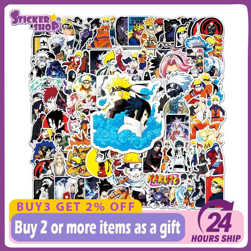115PCS Anime Naruto Sticker Cartoon Character Graffiti Anime Sticker ...