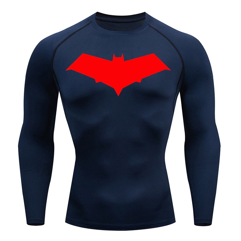 Batman Compression Long Sleeve Shirt Mens Running T-Shirt Gym