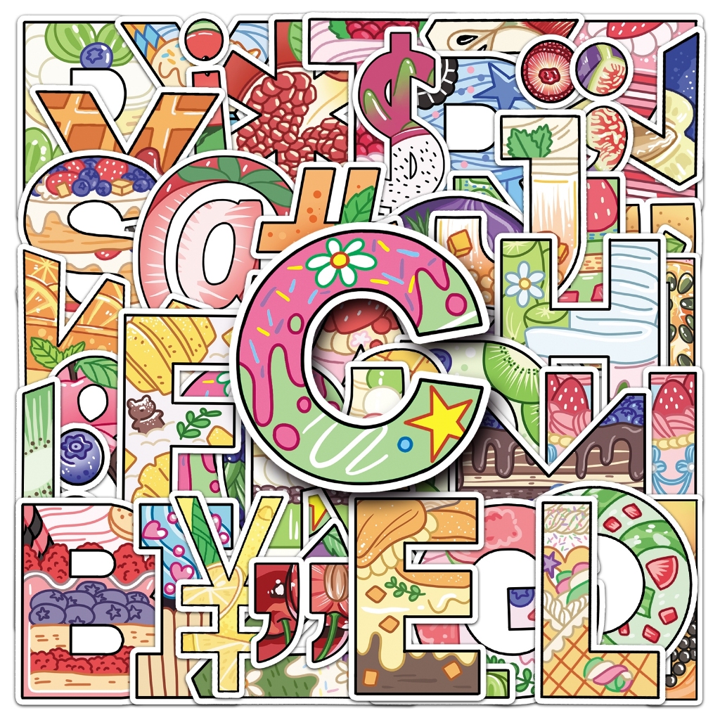 50 Piece Funny Alphabet DIY Creative Stickers For Laptops/Phones/Helmet ...