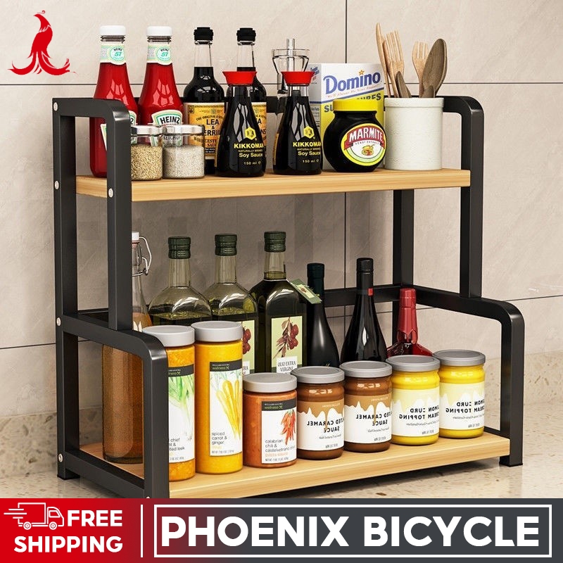 PHO New Kitchen Storage Rack Seasoning Rack Storage Rack Two-layer ...