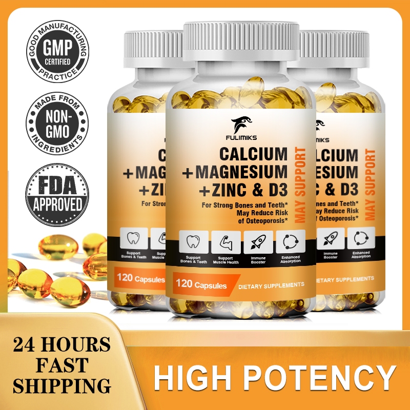 Calcium Magnesium Zinc + Vitamin D3 Softgels – Bone, Teeth & Muscle Support, 60 Or 120 Count 6 thumbnail image