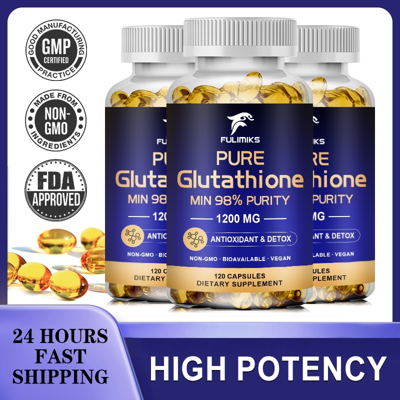 Liposomal Glutathione Capsules -1200mg Active Reduced Form Glutathione -  Antioxidant, Detox & Cleanse, Immune Health Support