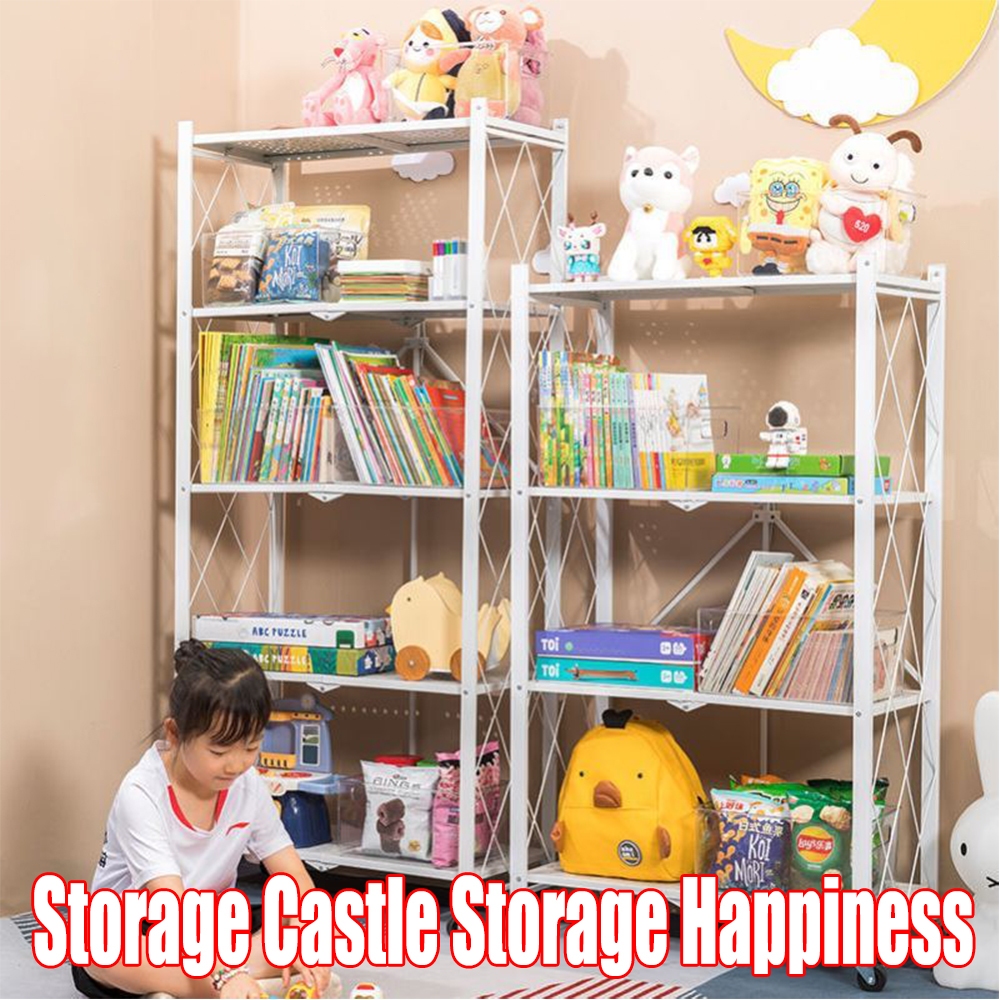 Foldable Book Shelf Bookcase Book Rack For Kids Book Rack With Wheels ...