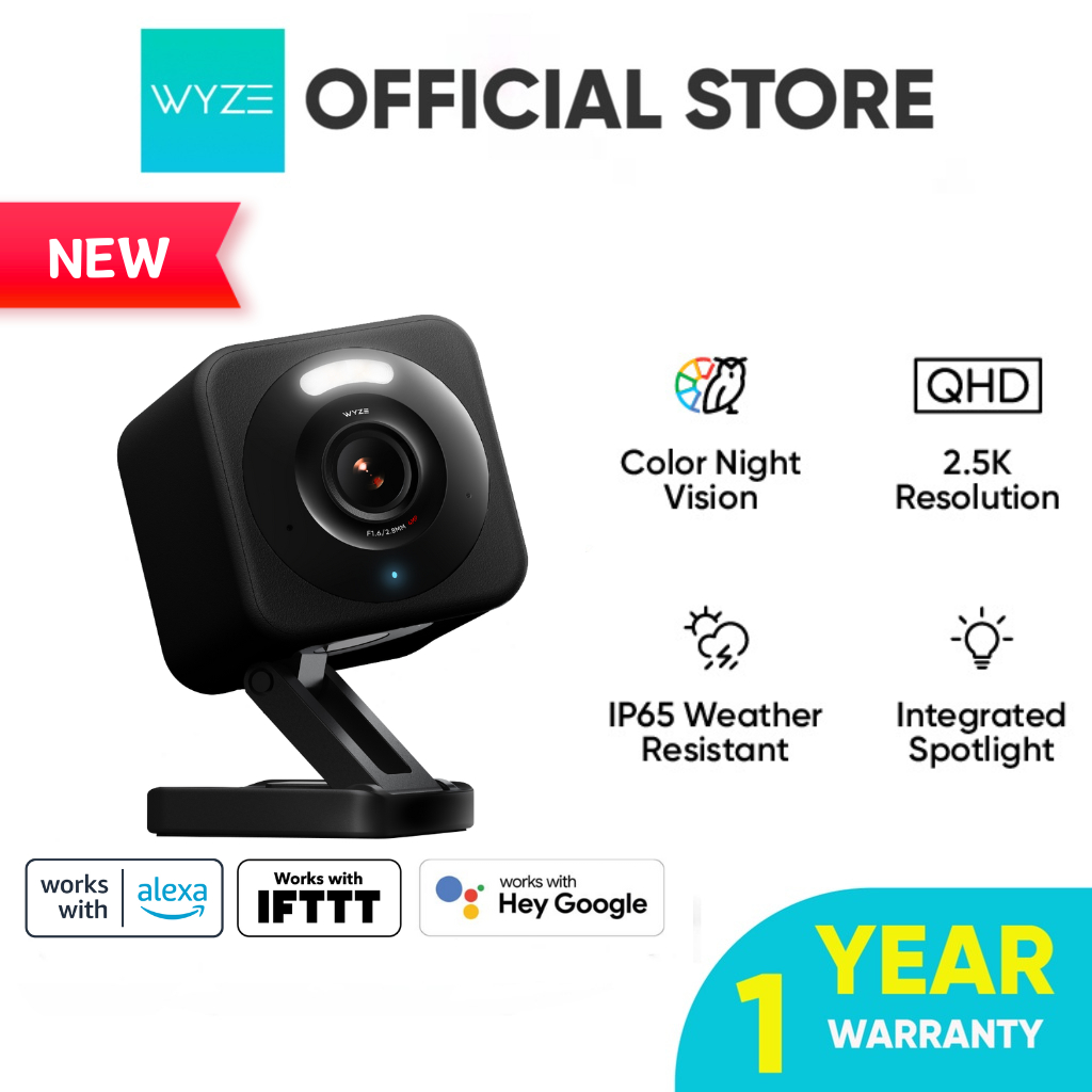 Wyze Official Store】Wyze Cam V4 Black, 2K HD Wi-Fi Smart Home