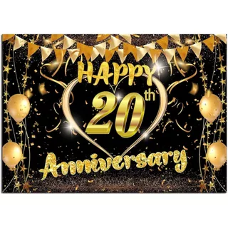 7x5ft Happy Anniversary Backdrop - Silver Glitter Wedding Photography Background