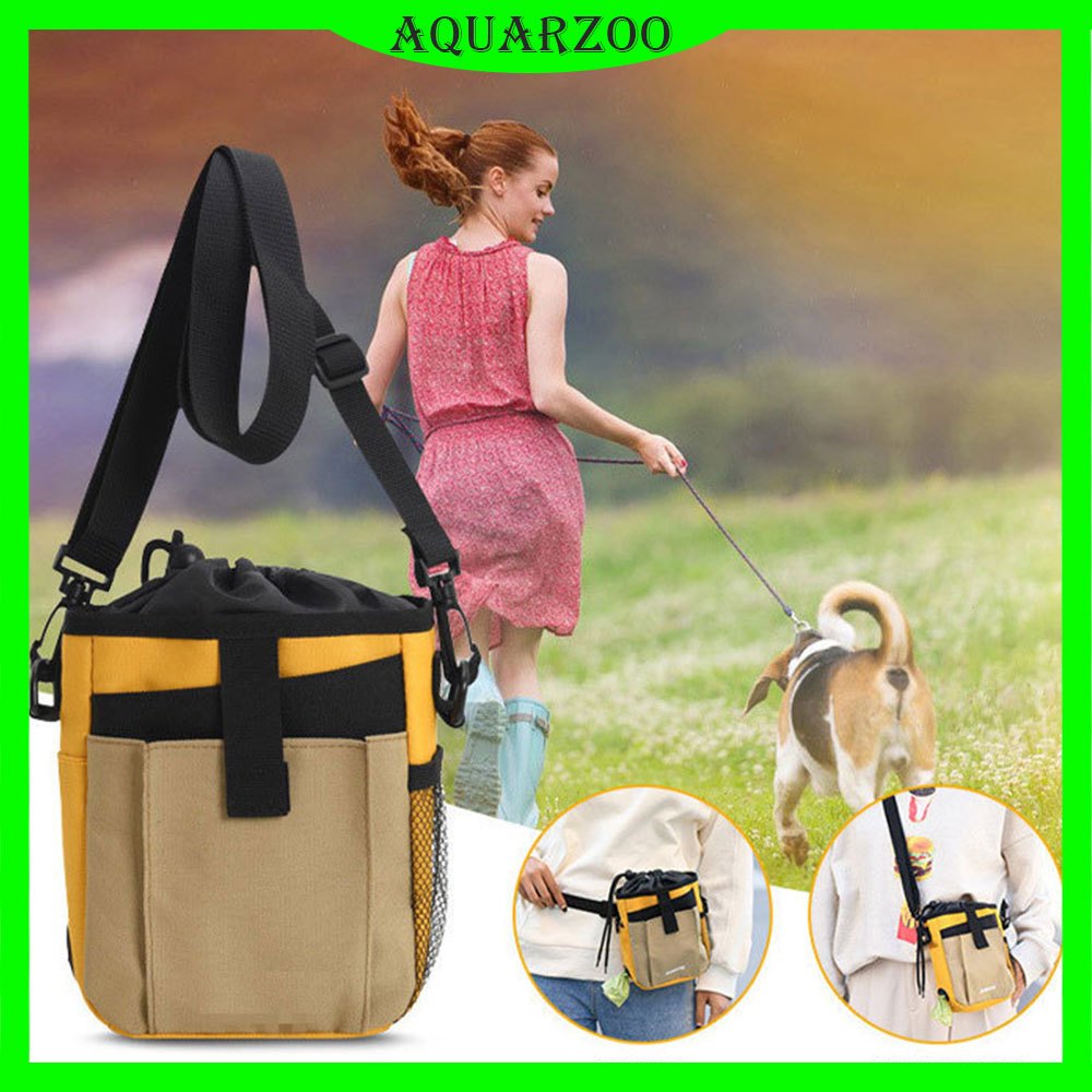 AQUARZOO Dog Treat Training Pouch,Built-in Poop Bag Dispenser,2