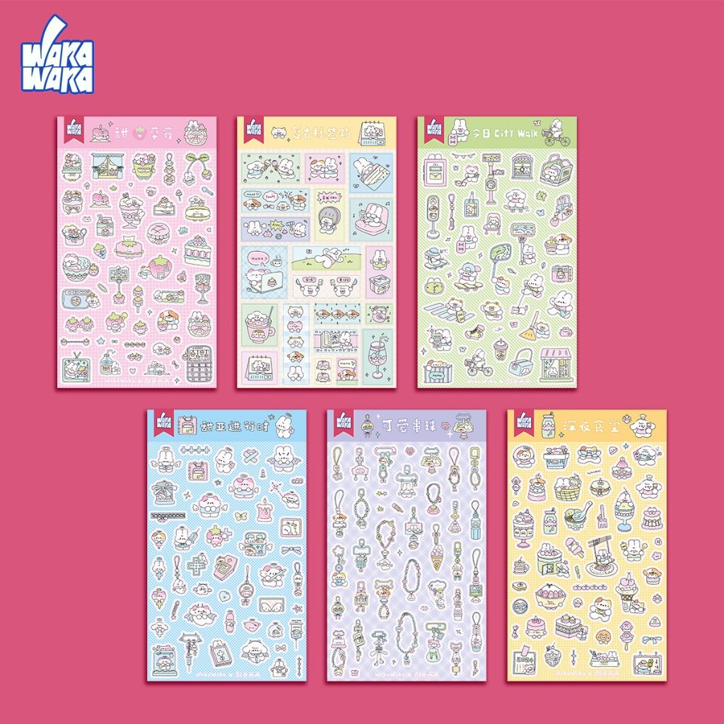 Wakawaka 6sheets Handbook Cuckoo Card Sticker Cute Small Animal Small ...